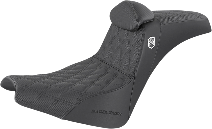 Saddlemen Pro Series Sdc Performance Seat - With Backrest - Lattice Stitch/Lumbar Gripper - Fx '18-'23 Sc81830Dbrt