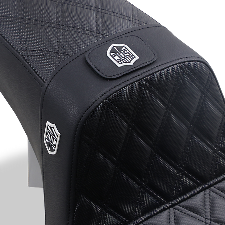 Saddlemen Pro Series Sdc Performance Seat - With Backrest - Lattice Stitch/Lumbar Gripper - Fld/Fxd '06-'17 Sc80604Dbkrt