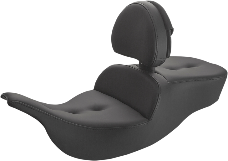 Saddlemen Roadsofa Pillow Top Seat - With Backrest - Black 897-07-181Br