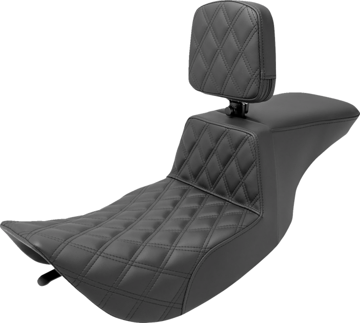 Saddlemen Tour Step-Up Seat - Rider Backrest - Front Lattice Stitch - Flhr/Flhx '97-'07 897-06-192Br