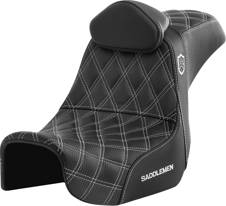Pro Series Sdc Performance Seat - With Backrest - White Stitch - Dyna '06-'17 Sc80604Whirt