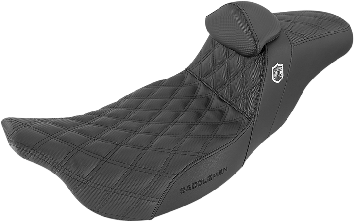 Saddlemen Pro Series Sdc Performance Seat - With Backrest - Lattice Stitch/Lumbar Gripper - Fl '08-'23 Sc80807Dbrt