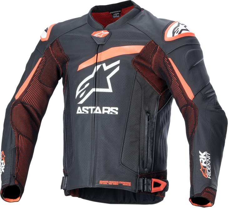 Gp Plus R V4 Rideknit Leather Jacket - Black/Red Fluo/White - Us 40 / Eu 50 3100324-1321-50