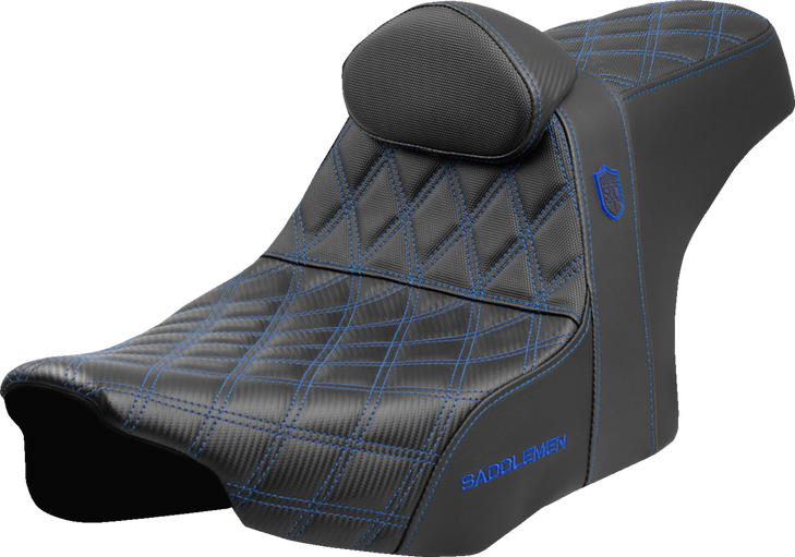 Saddlemen Pro Series Sdc Performance Seat - Blue Stitching - W/ Backrest - Flt/Flh '23-'25 Sc82307Db1