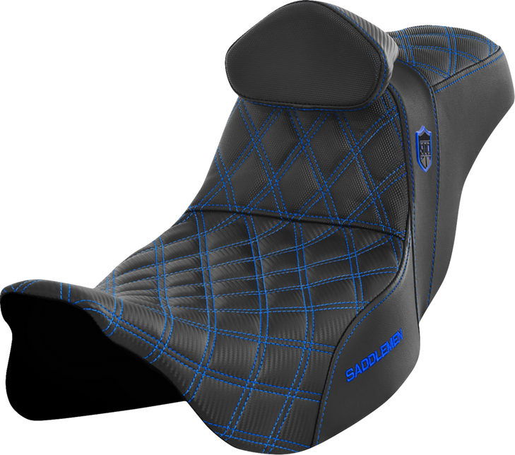 Pro Series Sdc Performance Seat - With Backrest - Blue Stitch - Flh/Flt '08-'23 Sc80807Blurt