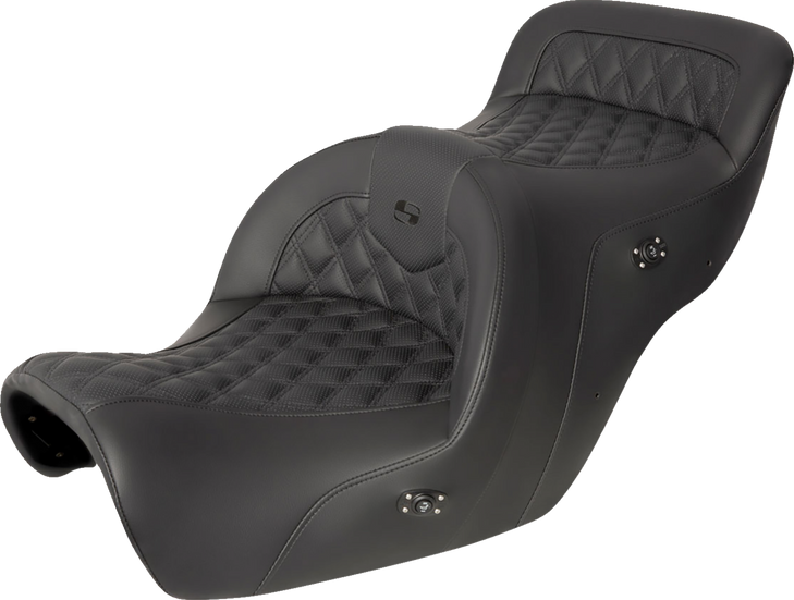 Saddlemen Roadsofa Seat - Without Backrest - Full Lattice Stitch - Black - Heated - Gl1500 '88-'00 H88-07-182Hct
