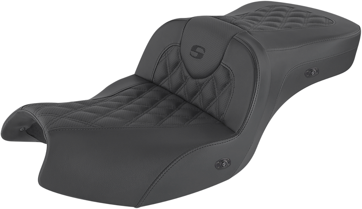Saddlemen Roadsofa Seat - Without Backrest - Full Lattice Stitch - Black - Heated - Gl I20-06-182Hct