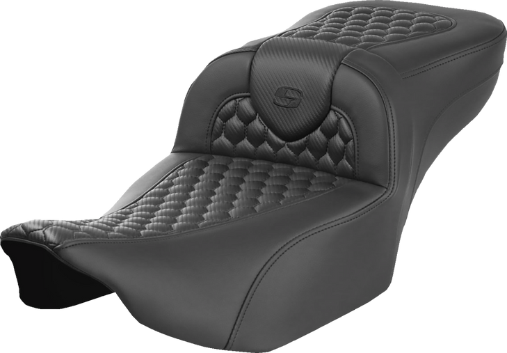 Saddlemen Heated Roadsofa Seat - Extended Reach - Honeycomb Stitch - W/O Backrest - Flt/Flh 23-24 823-07-190A0