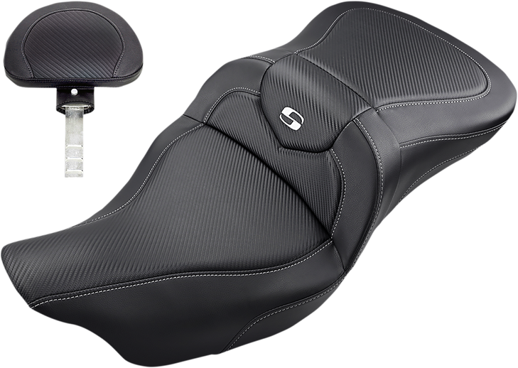 Saddlemen Roadsofa Seat - Carbon Fiber - With Backrest - '08-'23 Fl 808-07B-185Br