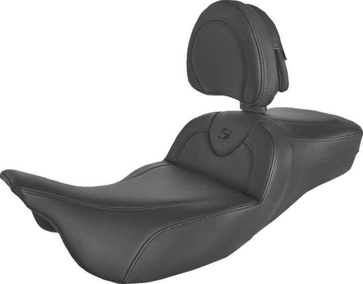 Saddlemen Roadsofa Extended Reach Seat - Black/Black Stitching - W/ Backrest 808-07B-188Br