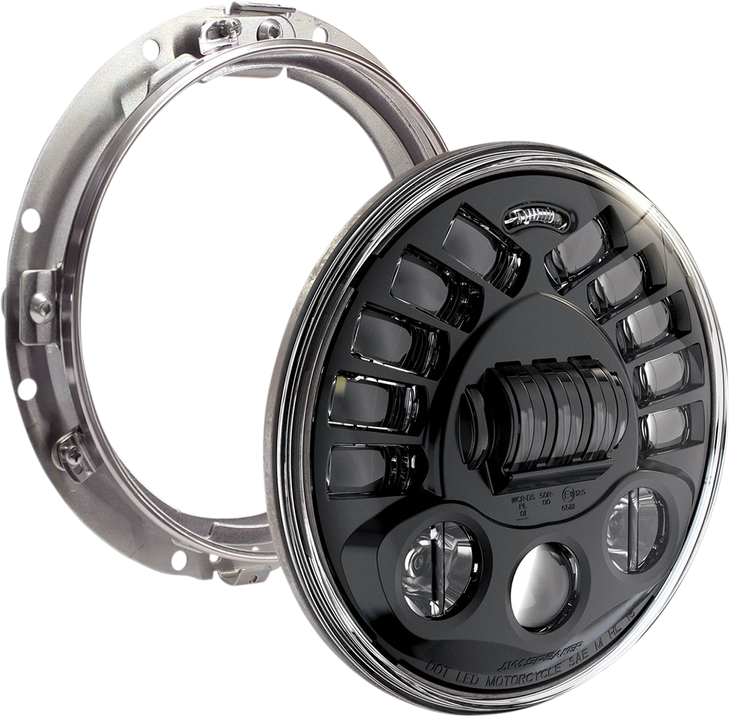 Custom Dynamics Adaptive Headlight With Mount - 7" - Black Pb-7A-13-B