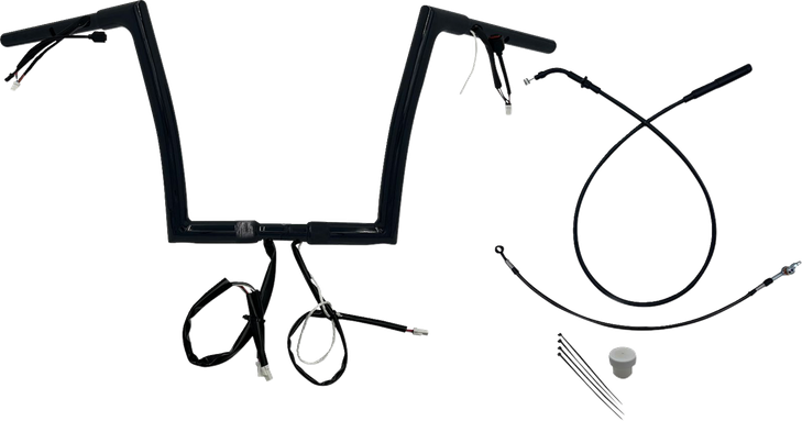 Fat Baggers Inc. 1-1/4" Ez Install Flat Top Handlebar - 12" - Black 749912-B