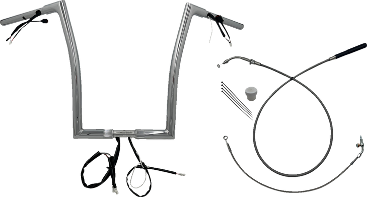 Fat Baggers Inc. 1-1/4" Ez Install Flat Top Handlebar - 16" - Chrome 749916