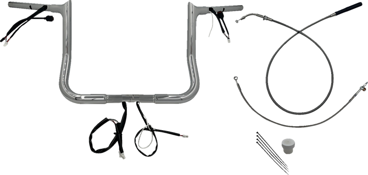 Fat Baggers Inc. 1-1/4" Ez Install Pointed Top Handlebar - 12" - Chrome 949012