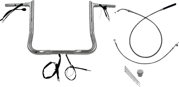 Fat Baggers Inc. 1-1/4" Ez Install Pointed Top Handlebar - 14" - Chrome 949014