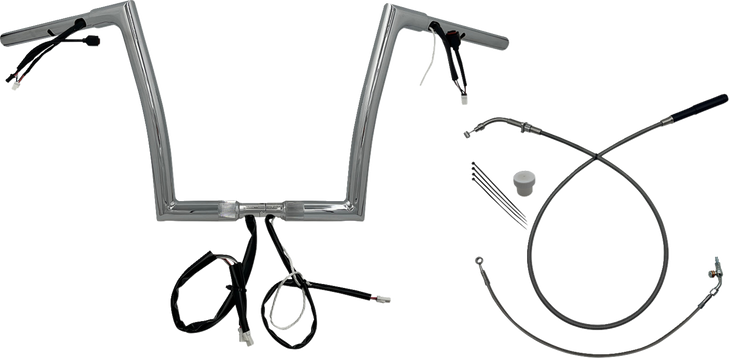 Fat Baggers Inc. 1-1/4" Ez Install Flat Top Handlebar - 12" - Chrome 749912