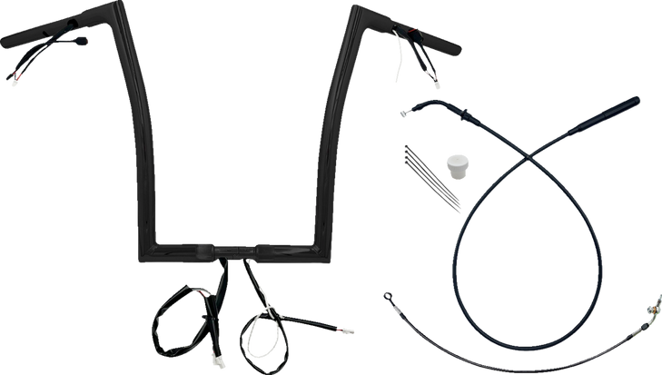 Fat Baggers Inc. 1-1/4" Ez Install Flat Top Handlebar - 16" - Black 749916-B