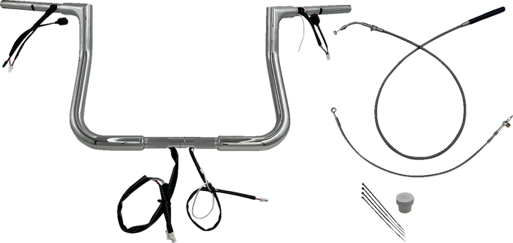 Fat Baggers Inc. 1-1/4" Ez Install Flat Top Handlebar - 11" - Chrome 749011