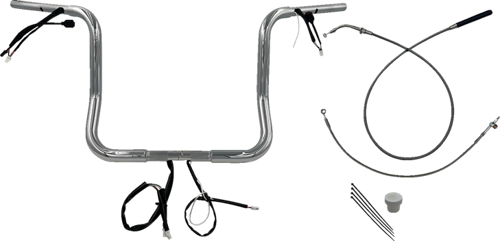 Fat Baggers Inc. 1-1/4" Ez Install Round Top Handlebar - 14" - Chrome 939014