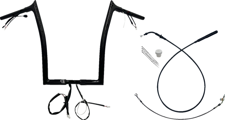 Fat Baggers Inc. 1-1/4" Ez Install Pointed Top Handlebar - 16" - Black 949916-B