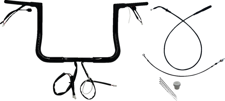 Fat Baggers Inc. 1-1/4" Ez Install Flat Top Handlebar - 12" - Black 749012-B