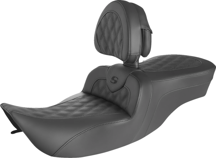 Saddlemen Roadsofa Seat - Full Lattice Stitch - With Backrest - Flh '97-'07 897-06-182Br