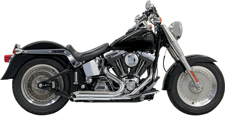 Bassani Xhaust Pro Street Exhaust - Chrome - Turn Out - '86-'17 Softail 1S24D