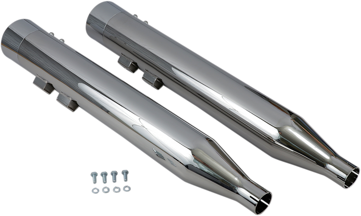 Bassani Xhaust Dnt Straight Can Mufflers For '95-'16 Fl - Chrome 1F7Dnt6