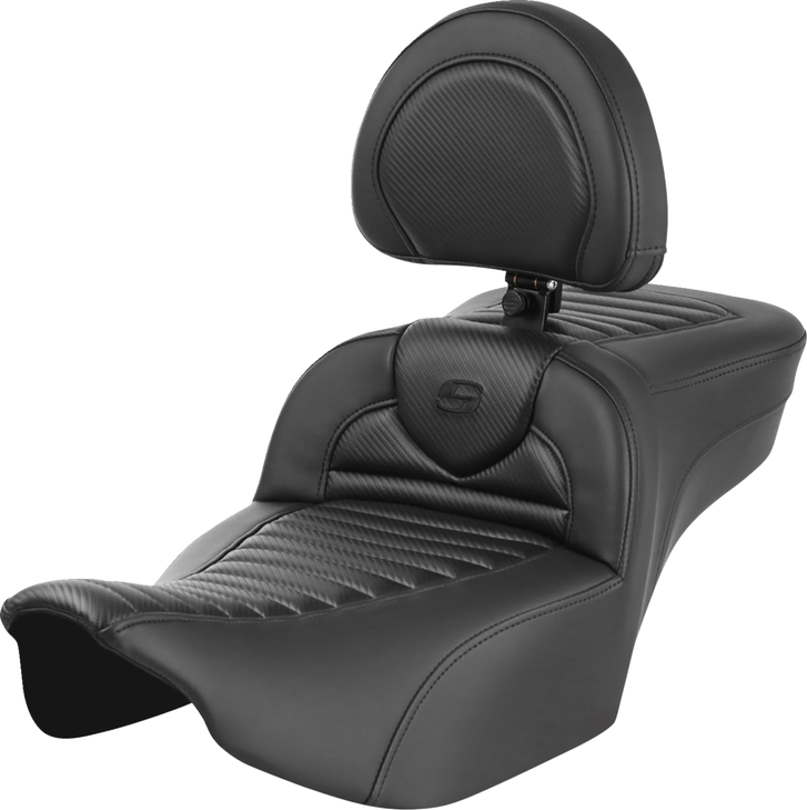 Roadsofa Extended Reach Seat - With Backrest - Tuck-N-Roll - Carbon Fiber - Fltr/Flhx '23-'24 823-07-205B0