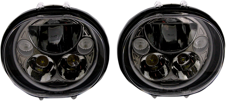 Custom Dynamics Led Headlight - 5-3/4" - Black - Pair Cdtb-575Ov-B