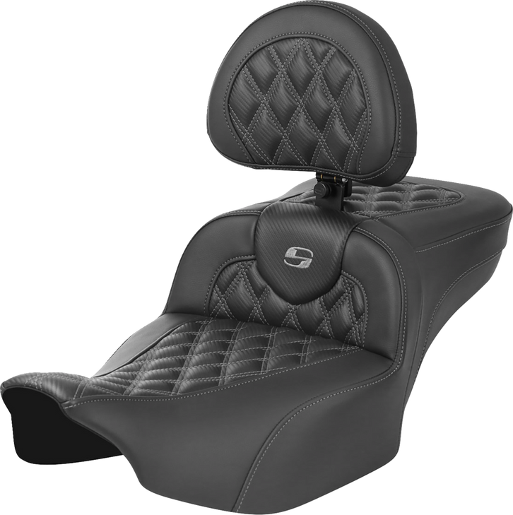 Roadsofa Extended Reach Seat - Without Backrest - Lattice Stitch - Gray Stitch - Fltr/Flhx '23-'24 823-07-207B2
