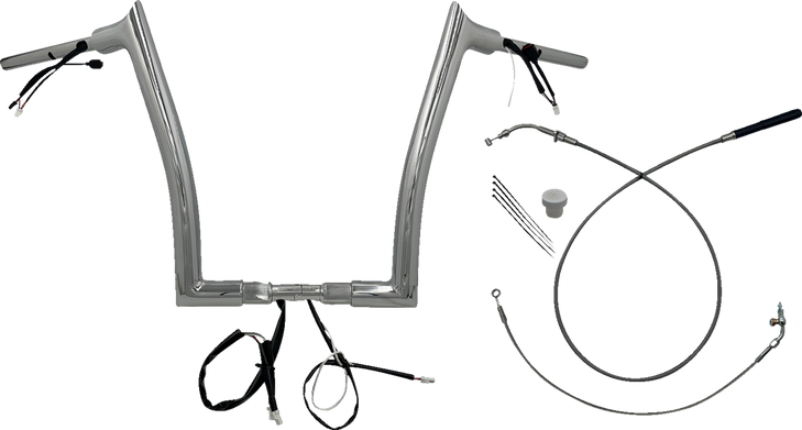 Fat Baggers Inc. 1-1/2" Ez Install Pointed Top Handlebar - 14" - Chrome 849914
