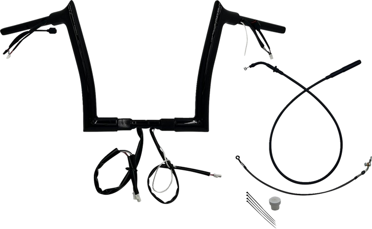 Fat Baggers Inc. 1-1/2" Ez Install Pointed Top Handlebar - 12" - Black 849912-B