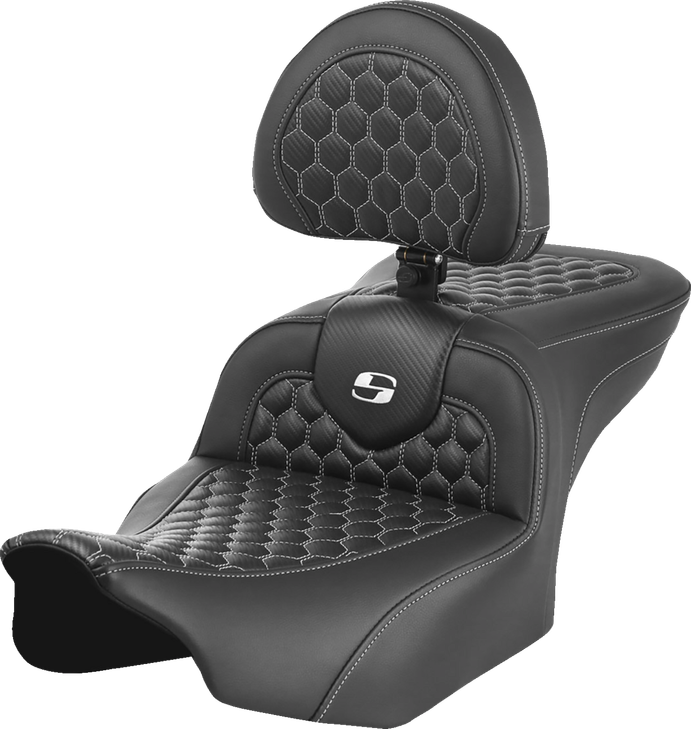 Roadsofa Seat - With Backrest - Honeycomb - White Stitch - Fltr/Flhx '23-'24 823-07-189B6