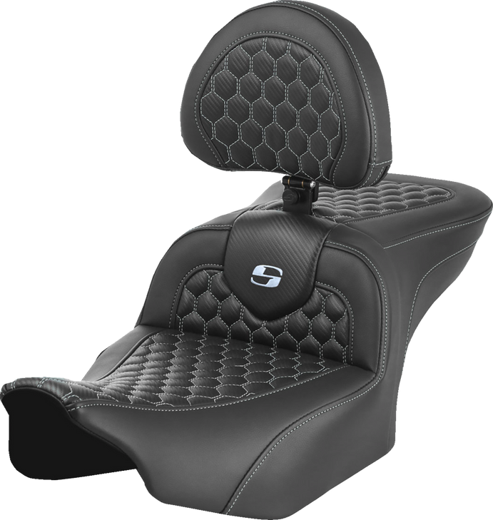 Roadsofa Seat - With Backrest - Honeycomb - Silver Stitch - Fltr/Flhx '23-'24 823-07-189B5