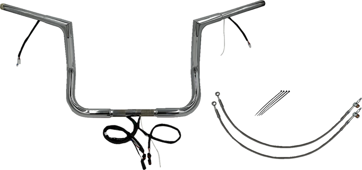 Fat Baggers Inc. Handlebar Kit - Flat Top - 12" - Chrome 701212