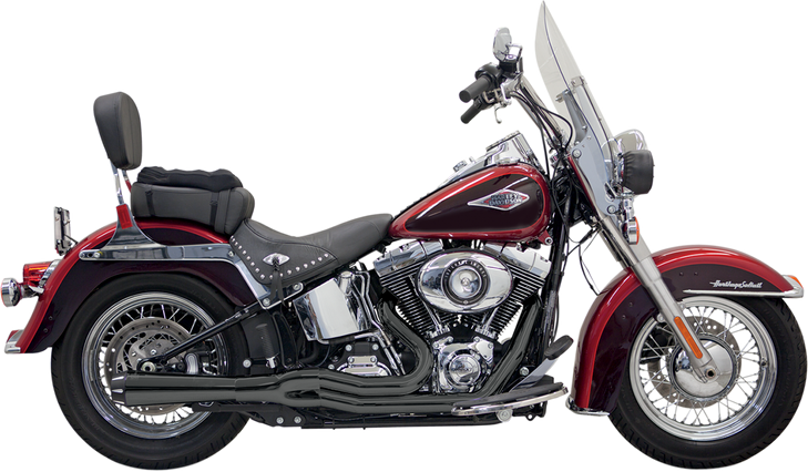 Bassani Xhaust Mega Power Exhaust - Black - Short - Fxs/Fls 1S12Rb