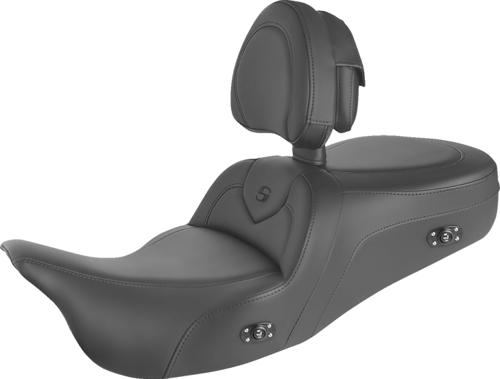 Saddlemen Heated Roadsofa Seat - With Backrest - Black W/Black Stitching - Trikes 808-07B-187Tbrh