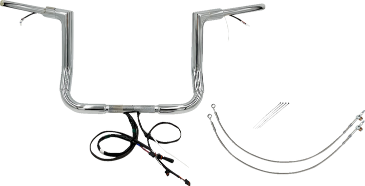Fat Baggers Inc. Handlebar Kit - Flat Top - 12" - Chrome 601212