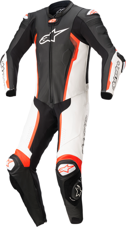 Missile V2 - 1-Piece Leather Suit - Black/White/Red Fluorescent - Us 50 / Eu 60 3150122-1231-60