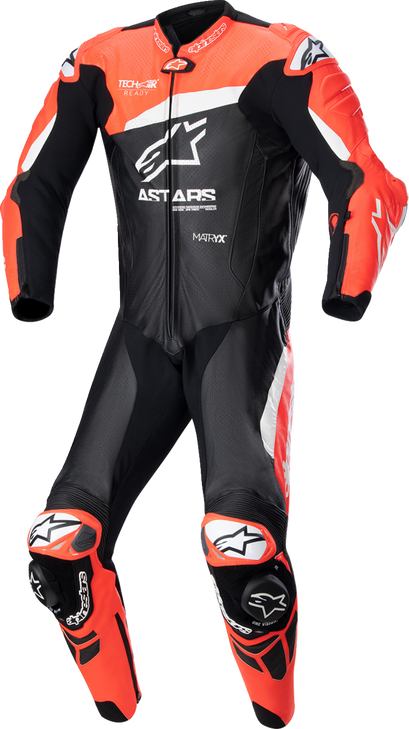 Gp Plus V4 Leather Suit - Black/Red Fluo/White - Us 44 / Eu 54 3150523132154