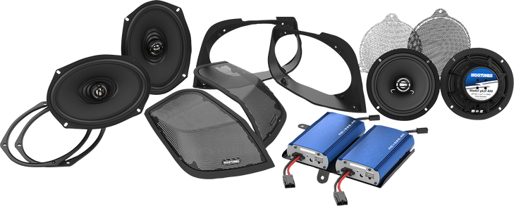 Hogtunes Cut In Lid Kit With Speakers/Amplifier Retro 450.4 Kit