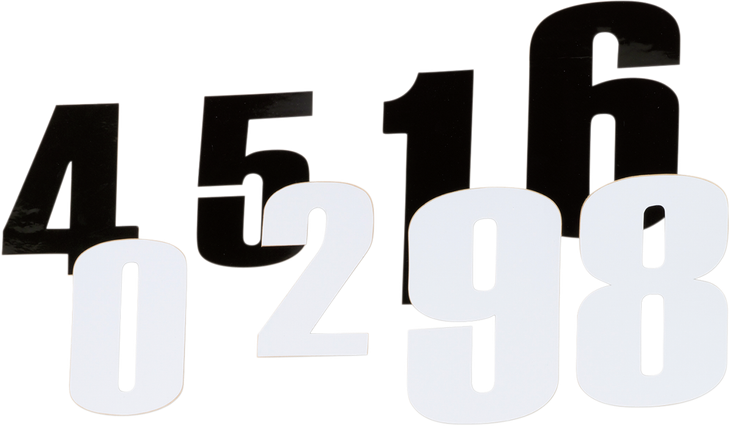 Moose Racing Race Number 6 - White - 4.5" 80006