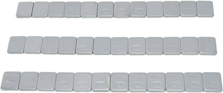 K&L Supply Wheel Weights - Rectangle - Adhesive Stick-On - Silver - 36 Pack 32-2415