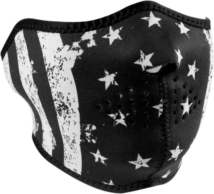 Zan Headgear Half Mask - Black/White Flag Wnfm091H