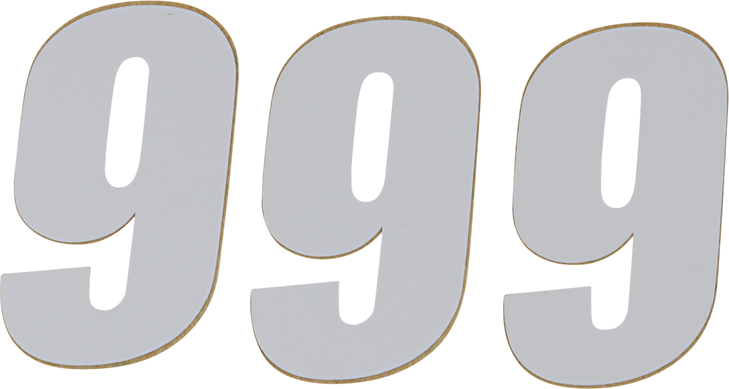 D'Cor Visuals Sx Plate Number - #9 - White - 4" 45-14-9