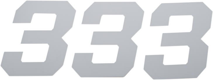 D'Cor Visuals Race Number Plate - #3 - White - 6" 45-36-3