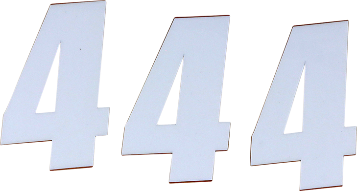 D'Cor Visuals Sx Plate Number - #4 - White - 4" 45-14-4