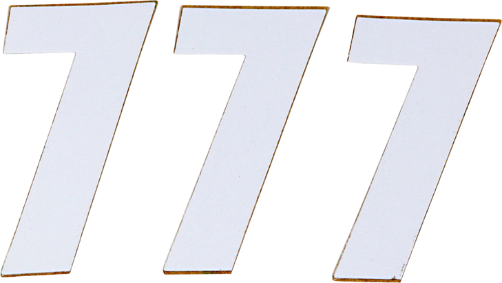 D'Cor Visuals Sx Plate Number - #7 - White - 4" 45-14-7