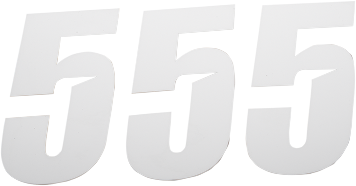 D'Cor Visuals Slash Number Plate - #5 - White - 4" 45-28-5